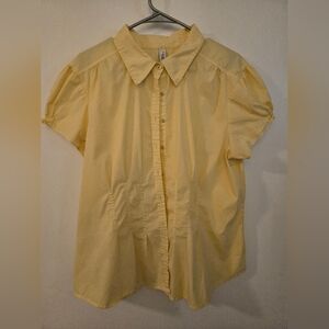 Yellow Button-Up Blouse